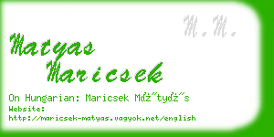 matyas maricsek business card